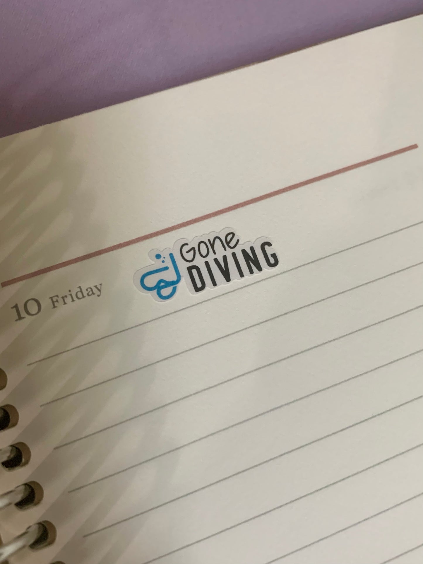 Gone Diving sheet stickers with Icon