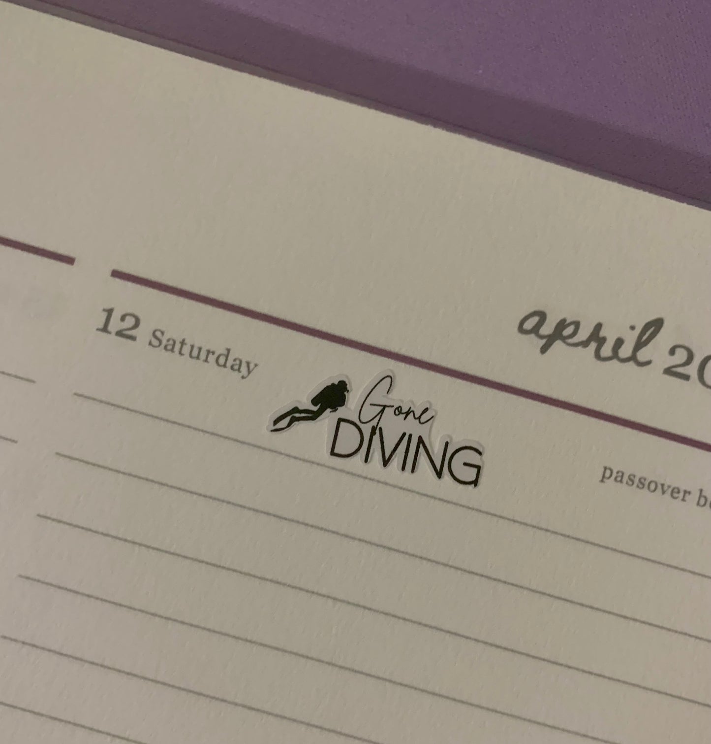 Gone Diving sheet stickers with diver