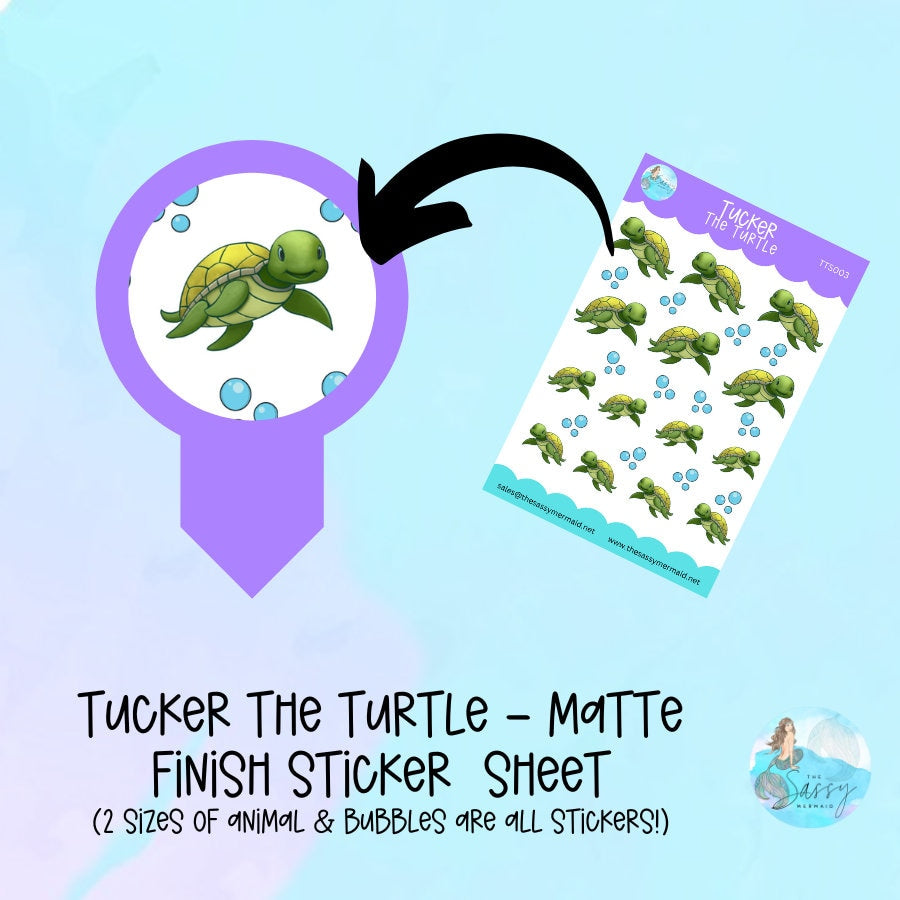 The Sassy Mermaid - Matte Sticker Sheet - Tucker the Tuttle