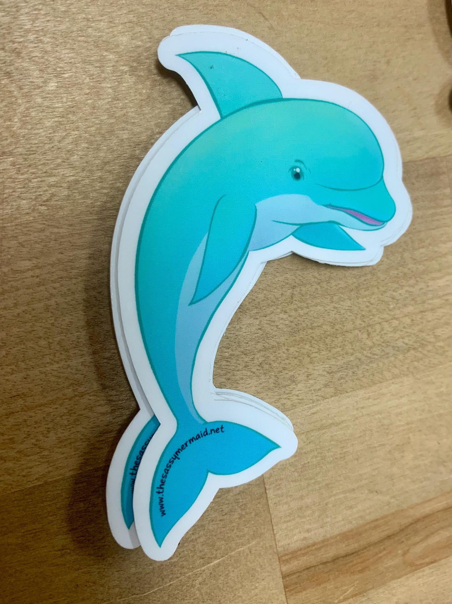 Daisy the Dolphin Sticker on Vinyl for outdoor use, mermaid, mermaid lifestyle, sassy mermaid, Dolphin, Daisy the Dolphin