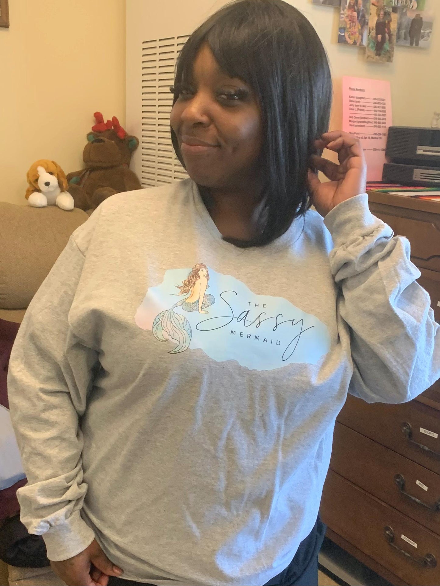 Sassy Mermaid Logo Shirt in Gray