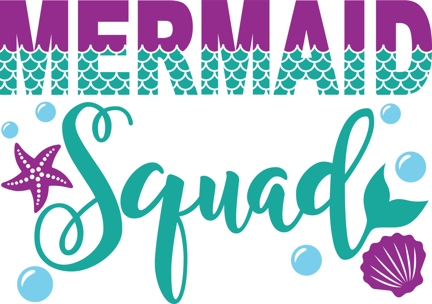 Mermaid Squad UV DTF Decal