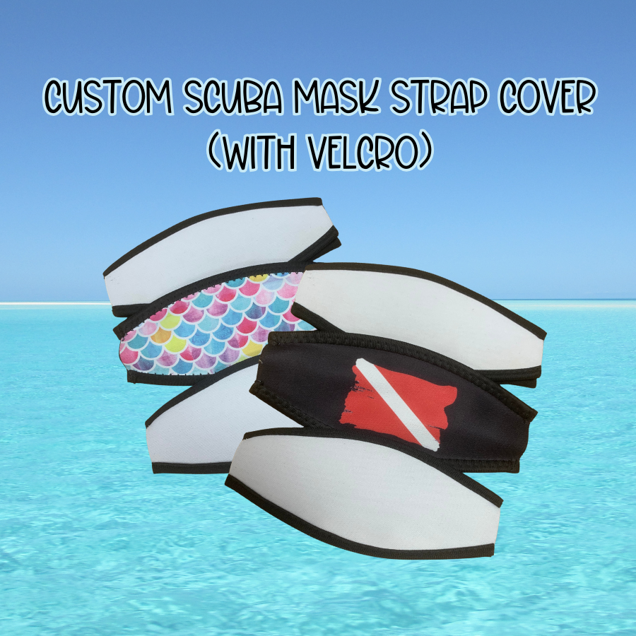 Customizable (2 sided) Mask Strap with Velcro closure, Scuba mask strap, snorkel mask strap, scuba, snorkeling gear