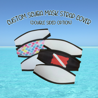 Customizable (2 sided) Mask Strap, Scuba mask strap, snorkel mask strap, scuba, snorkeling gear