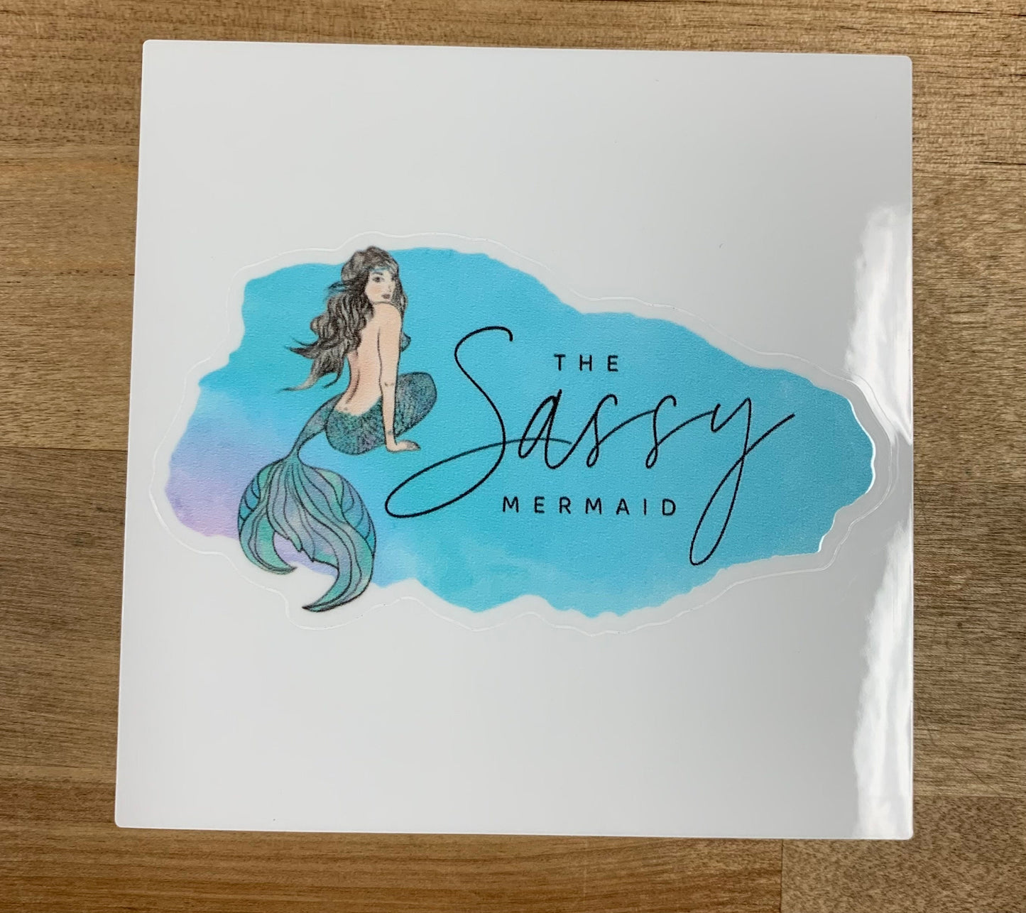 The Sassy Mermaid - Die Cut Clear Sticker - Vinyl for outdoor use