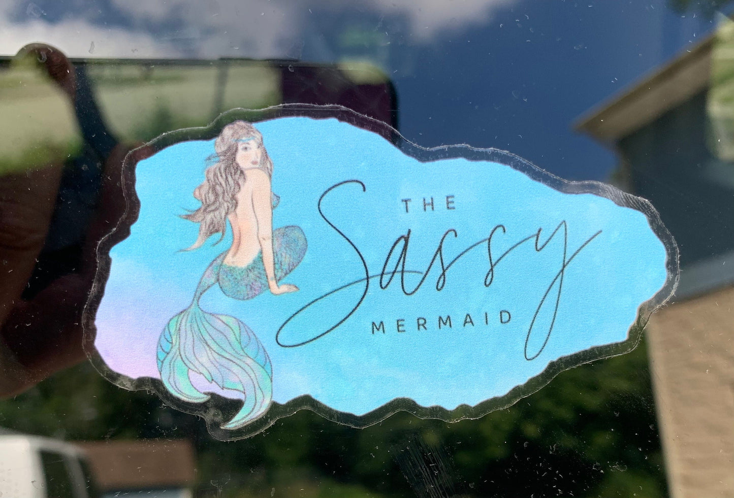 The Sassy Mermaid - Die Cut Clear Sticker - Vinyl for outdoor use