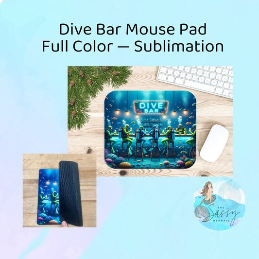 SCUBA - Dive Bar Mousepad - Neoprene custom mousepad - Underwater - Divers