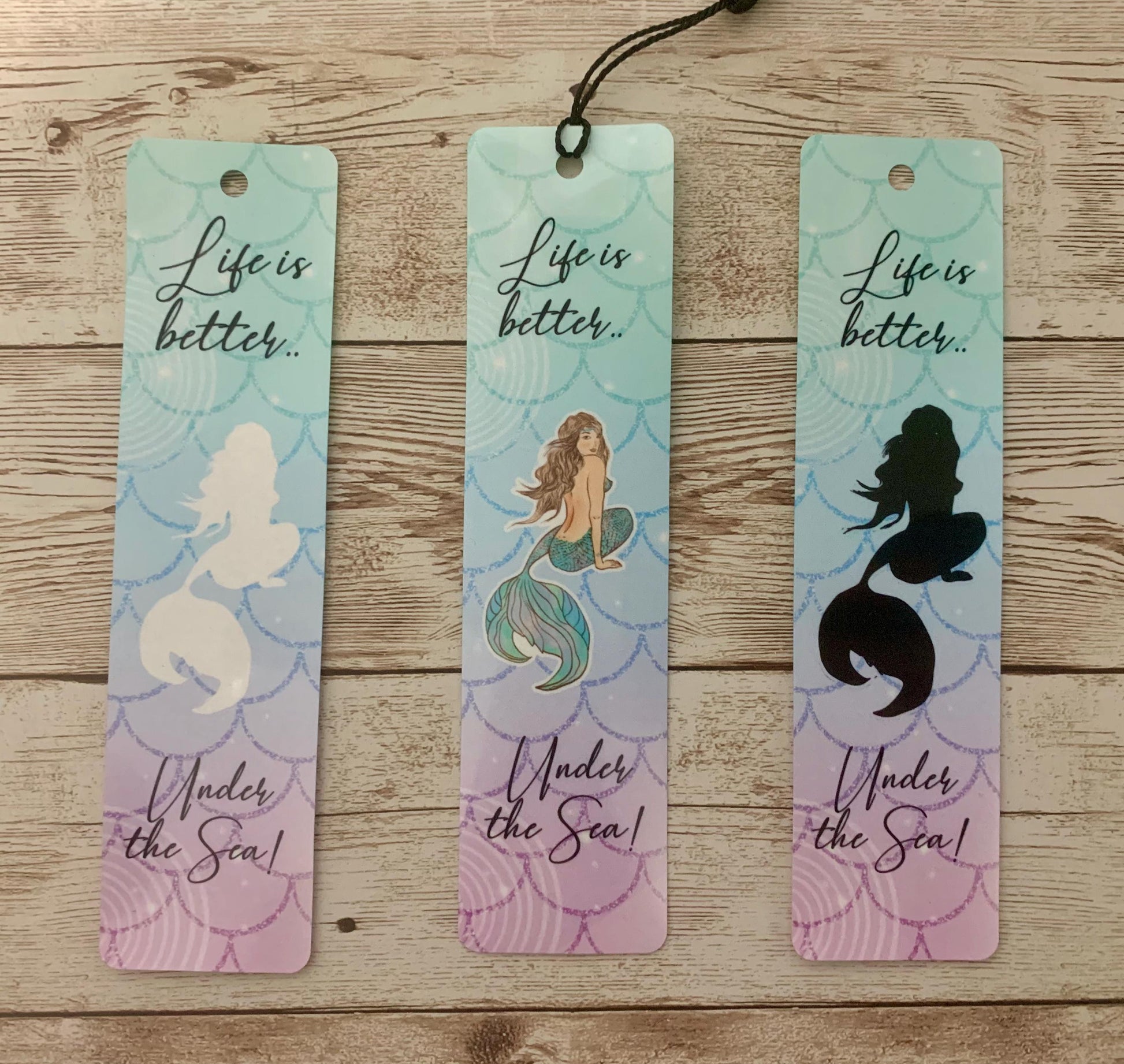 Life is better under the sea -plastic double sided sublimation bookmark, scuba, scuba diver lifestyle, bookmark, sassy mermaid