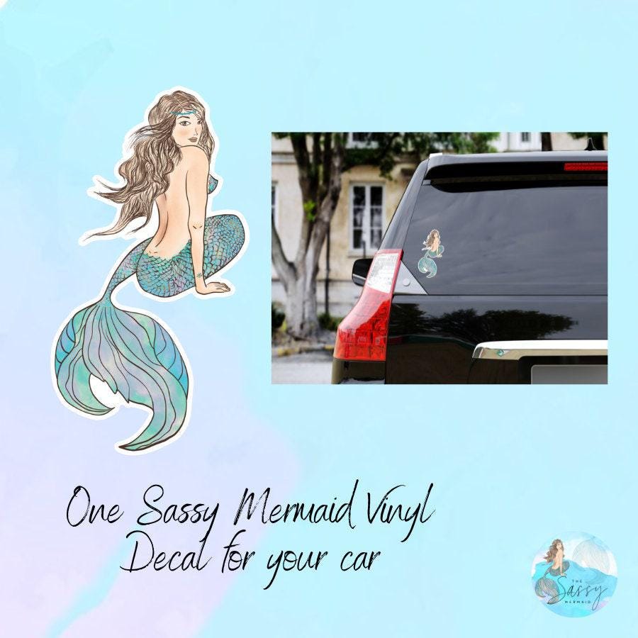 The Sassy Mermaid - Die Cut Sticker - Vinyl for outdoor use