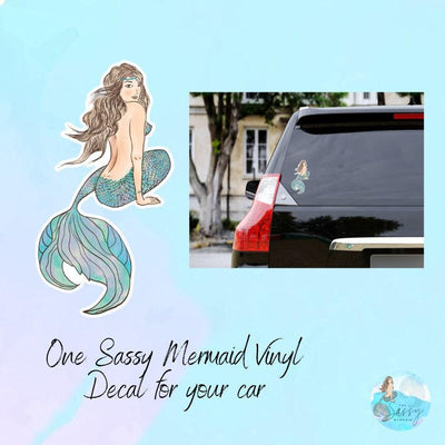 The Sassy Mermaid - Die Cut Sticker - Vinyl for outdoor use