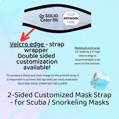 Customizable (2 sided) Mask Strap with Velcro closure, Scuba mask strap, snorkel mask strap, scuba, snorkeling gear