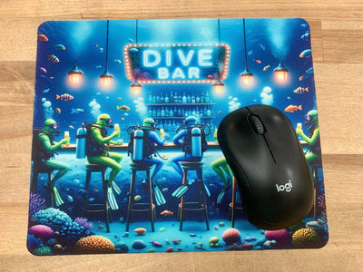SCUBA - Dive Bar Mousepad - Neoprene custom mousepad - Underwater - Divers
