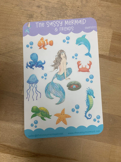 The Sassy Mermaid - Matte Sticker Sheet - Sassy Mermaid & Friends