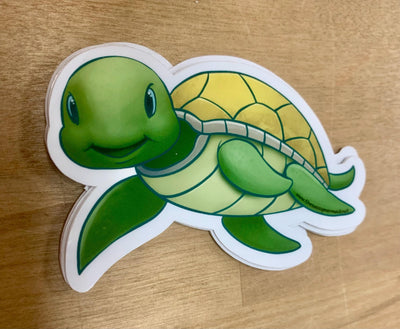 Tucker the Turtle Sticker on Vinyl for outdoor use, mermaid, mermaid lifestyle, mermaid sticker, sassy mermaid, tucker, turtle