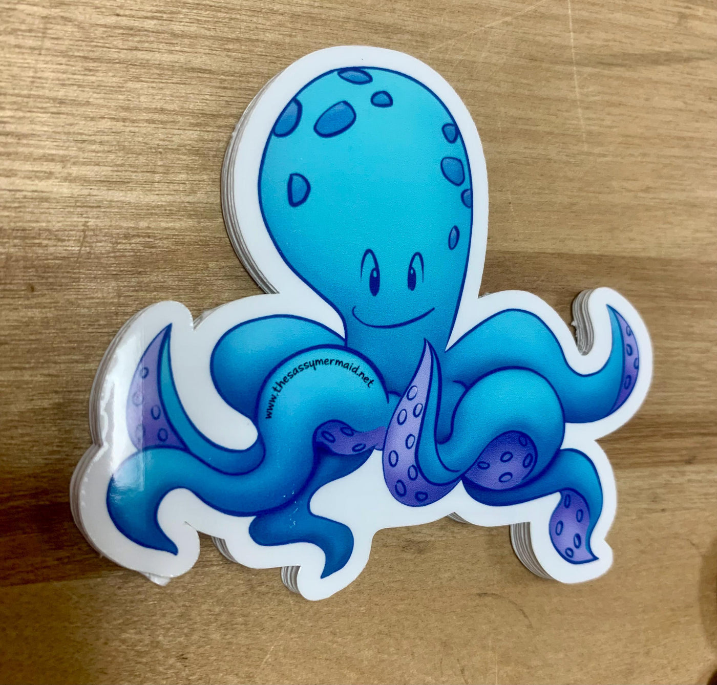 Ophelia the Octopus Sticker on Vinyl for outdoor use, mermaid, mermaid lifestyle, mermaid sticker, sassy mermaid, Ophelia, octopus