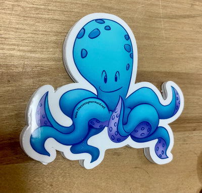 Ophelia the Octopus Sticker on Vinyl for outdoor use, mermaid, mermaid lifestyle, mermaid sticker, sassy mermaid, Ophelia, octopus