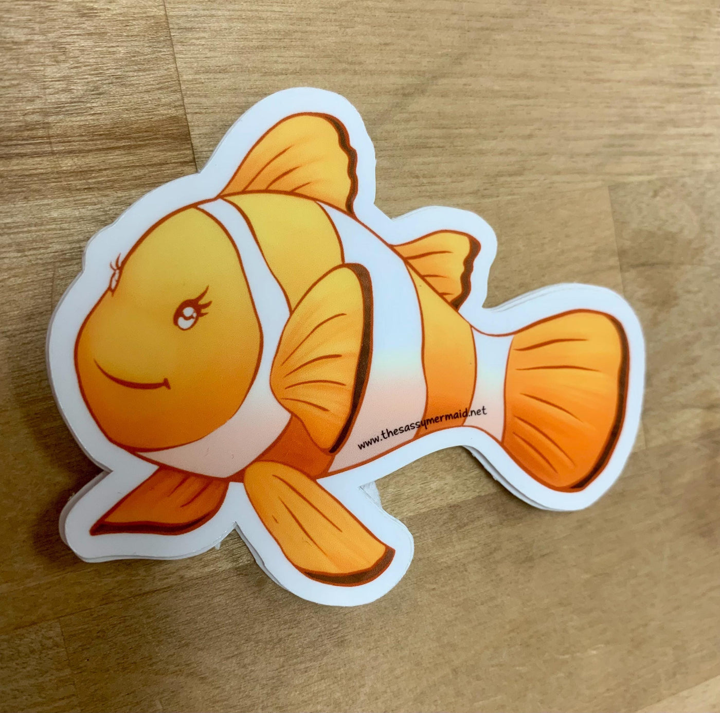 Clifford the Clownfish Sticker on Vinyl for outdoor use, mermaid, mermaid lifestyle, sassy mermaid, Clifford the clownfish, clownfish