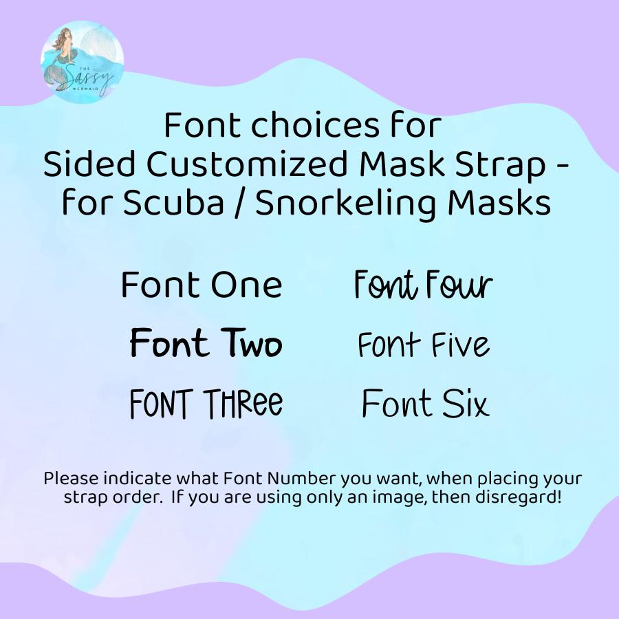 Customizable (2 sided) Mask Strap with ponytail slot and Velcro closure, Scuba mask strap, snorkel mask strap, scuba, snorkeling gear