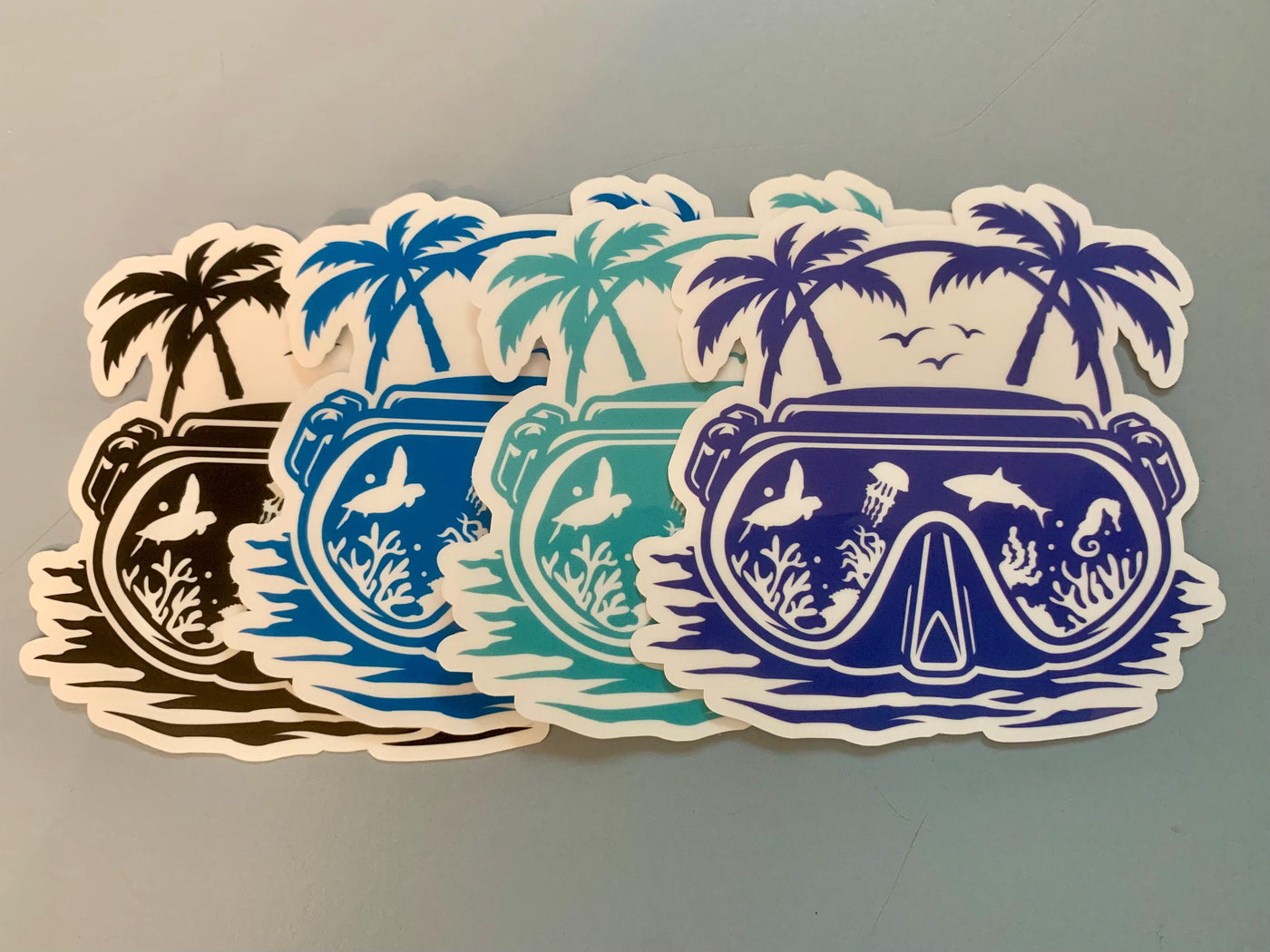 Underwater Dive Mask - Reef, Vinyl sticker for outdoor use, scuba, scuba diver, diver sticker, scuba mask
