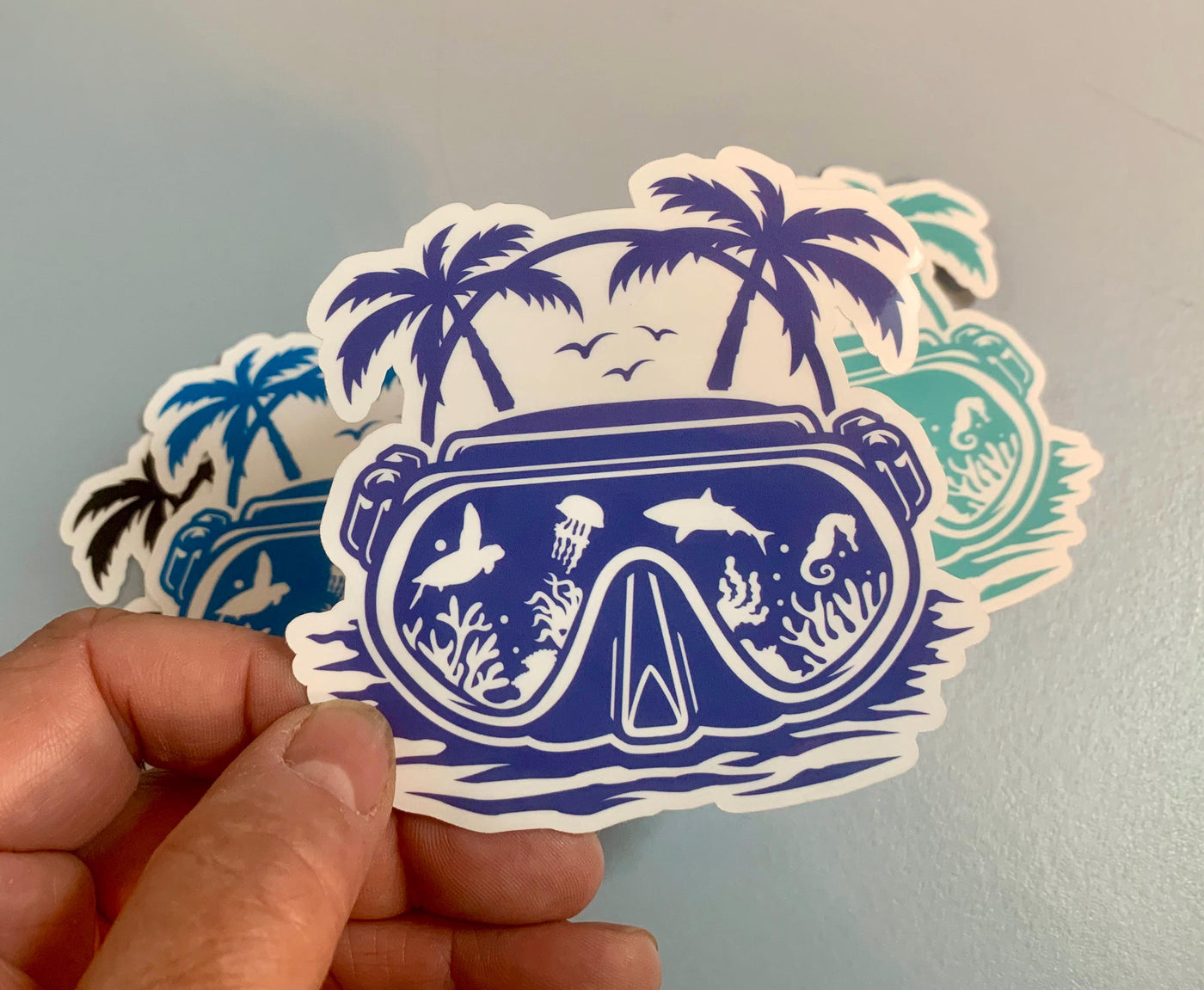 Underwater Dive Mask - Reef, Vinyl sticker for outdoor use, scuba, scuba diver, diver sticker, scuba mask