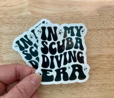 In My Scuba Diving Era, Vinyl sticker for outdoor use, scuba, scuba diver, diver sticker, i love diving, diving era