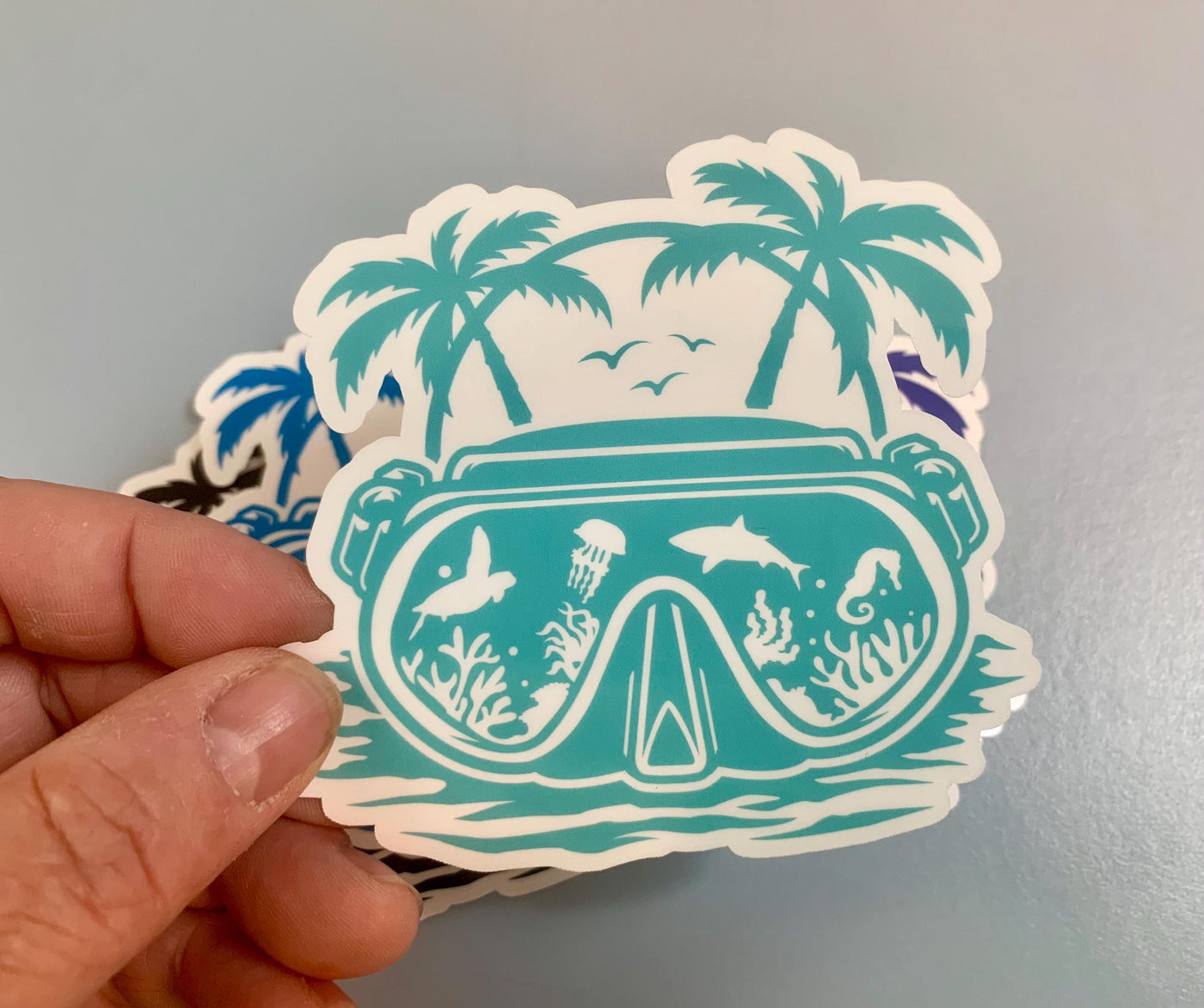 Underwater Dive Mask - Reef, Vinyl sticker for outdoor use, scuba, scuba diver, diver sticker, scuba mask