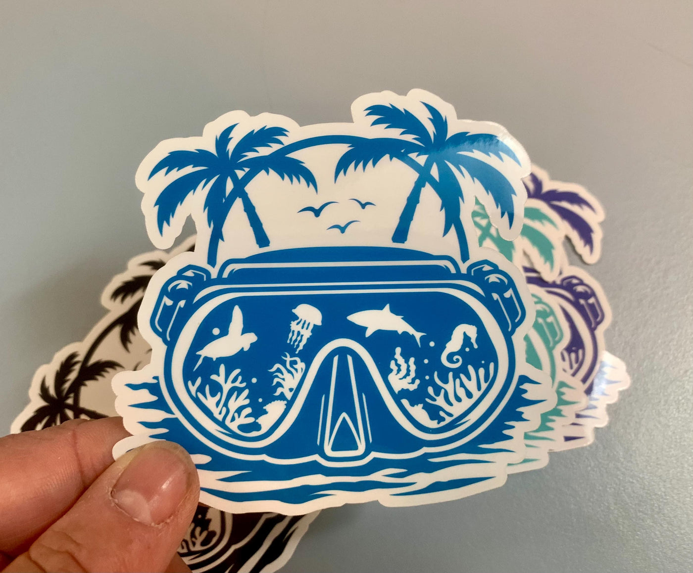 Underwater Dive Mask - Reef, Vinyl sticker for outdoor use, scuba, scuba diver, diver sticker, scuba mask