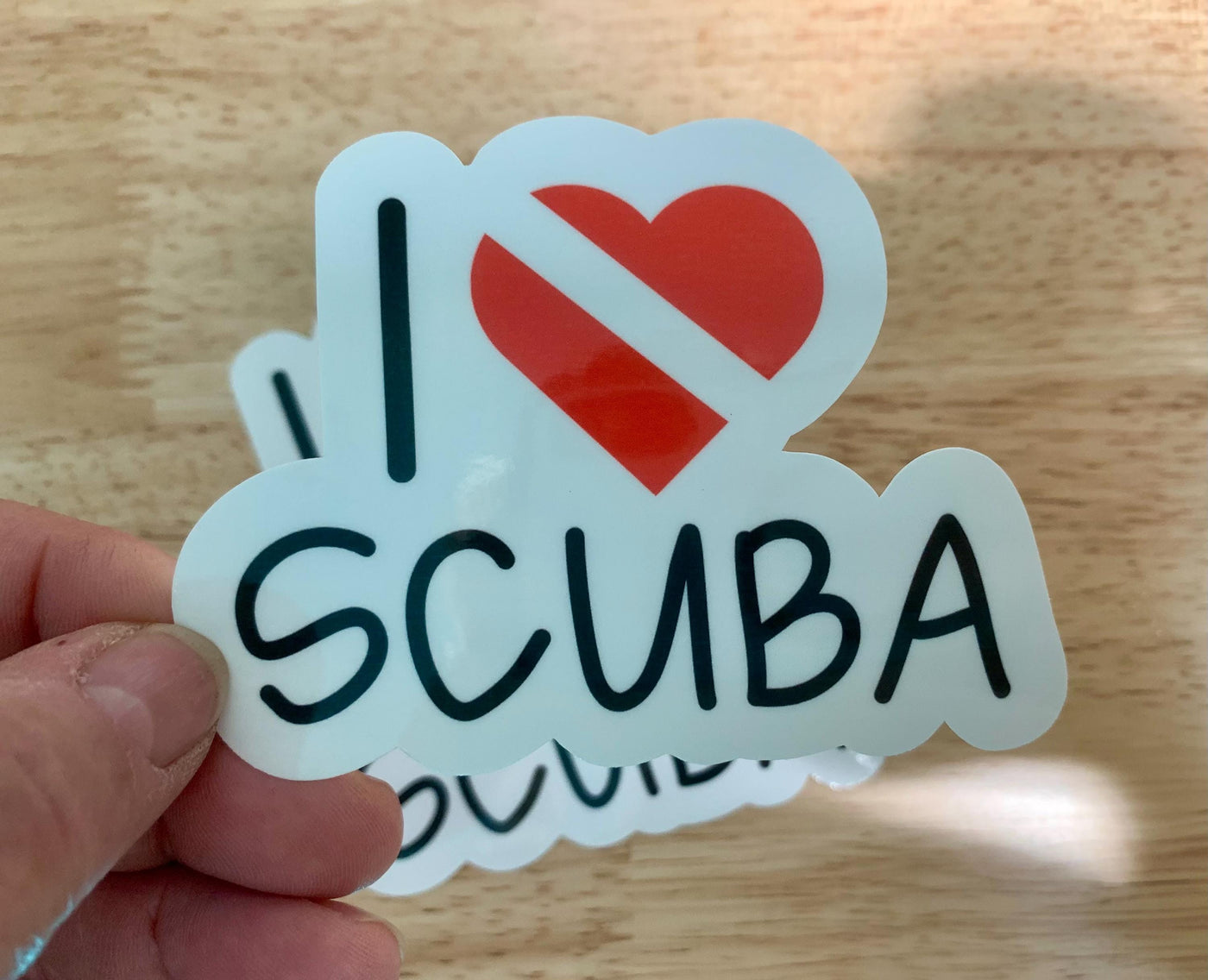 I love Scuba, Vinyl sticker for outdoor use, scuba, scuba diver, diver sticker, i love diving, i love scuba, heart dive flag