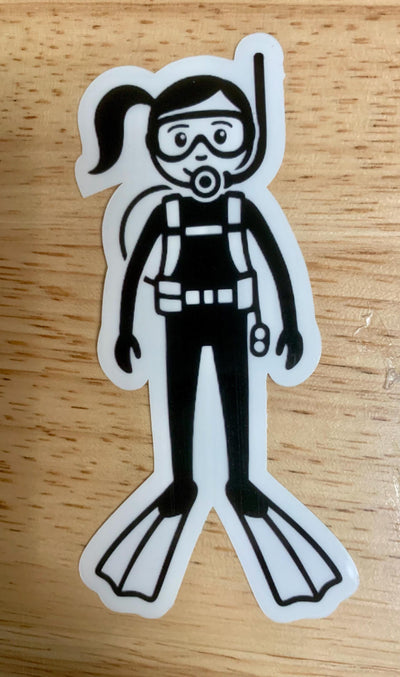 Scuba Stick Family, Vinyl stickers for outdoor use, scuba, scuba diver, diver sticker, i love diving, i love scuba, stick family