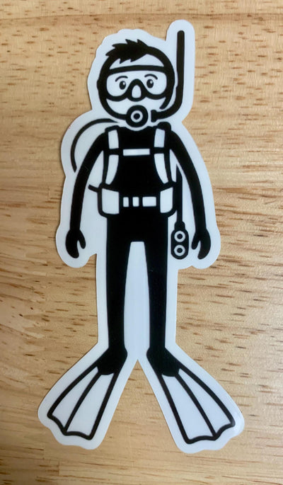 Scuba Stick Family, Vinyl stickers for outdoor use, scuba, scuba diver, diver sticker, i love diving, i love scuba, stick family