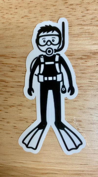 Scuba Stick Family, Vinyl stickers for outdoor use, scuba, scuba diver, diver sticker, i love diving, i love scuba, stick family