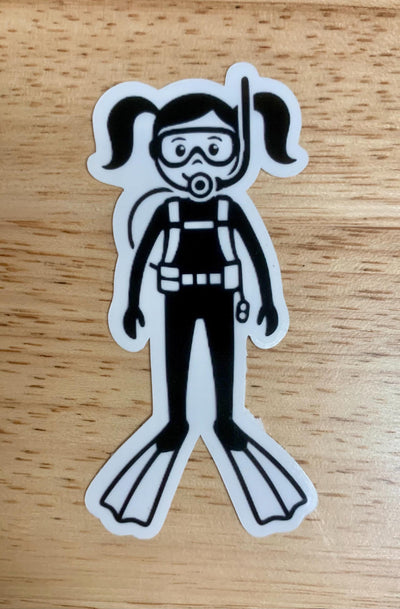 Scuba Stick Family, Vinyl stickers for outdoor use, scuba, scuba diver, diver sticker, i love diving, i love scuba, stick family
