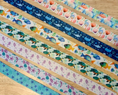 Ocean themed / scuba / mermaid sublimation wristlet, scuba, scuba diver lifestyle, sassy mermaid, ocean, ocean animals, turtle, sharks