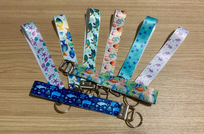 Ocean themed / scuba / mermaid sublimation wristlet, scuba, scuba diver lifestyle, sassy mermaid, ocean, ocean animals, turtle, sharks