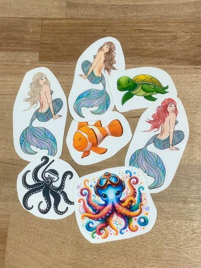 Temporary Tattoos featuring Sassy Mermaid and her Friends
