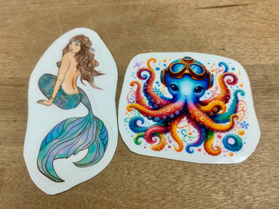 Temporary Tattoos featuring Sassy Mermaid and her Friends