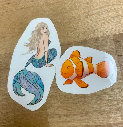Temporary Tattoos featuring Sassy Mermaid and her Friends