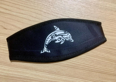 Tribal underwater animals Mask Strap with Velcro closure, Scuba mask strap, snorkel mask strap, manta, hammerhead, dolphin and shark