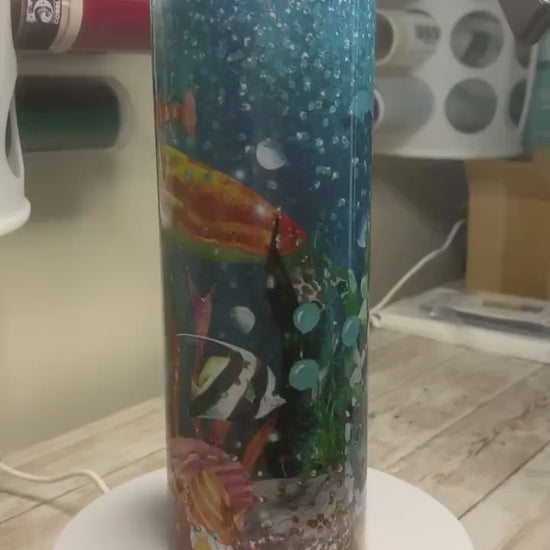 Scuba Diving, Watercolor Reef, Stainless Steel Tumbler, 20 oz, Sublimation print, SCUBA diving gift, Wedding Gift